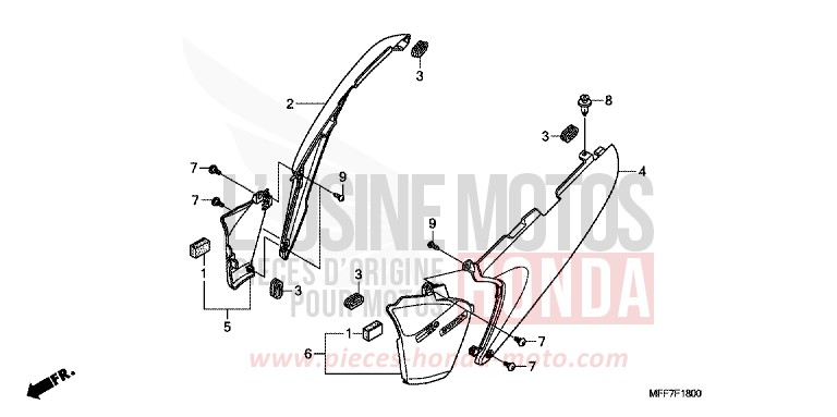 COUVERCLE LATERAL de TRANSALP ABS ANCHOR GRAY METALLIC-U (NH229) de 2008